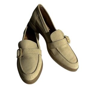 Snake Print-Embossed Loafers